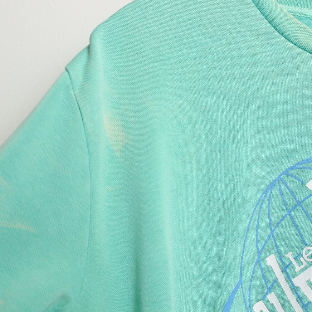 Levi's Silver Tab Sweatshirt Mens XXL Teal Bleached Pullover - Picture 7 of 10